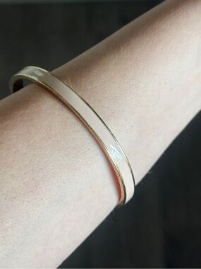 Kate Spade Gold-Tone Nude pink Enamel Bangle Bracelet